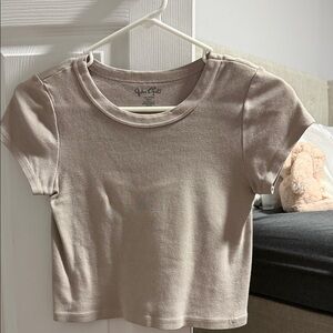Brandy Melville Beige Short-Sleeve Tee
